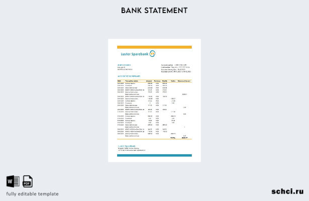 цифровая загрузка шаблон Excel банковской выписки Норвегии Lustre Sparebank